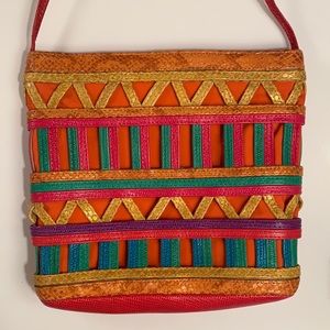 Sharif orange crossbody purse